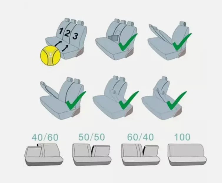 Сумісність чохлів Протектор зі спинками 40/60, 50/50, 60/40 і суцільною