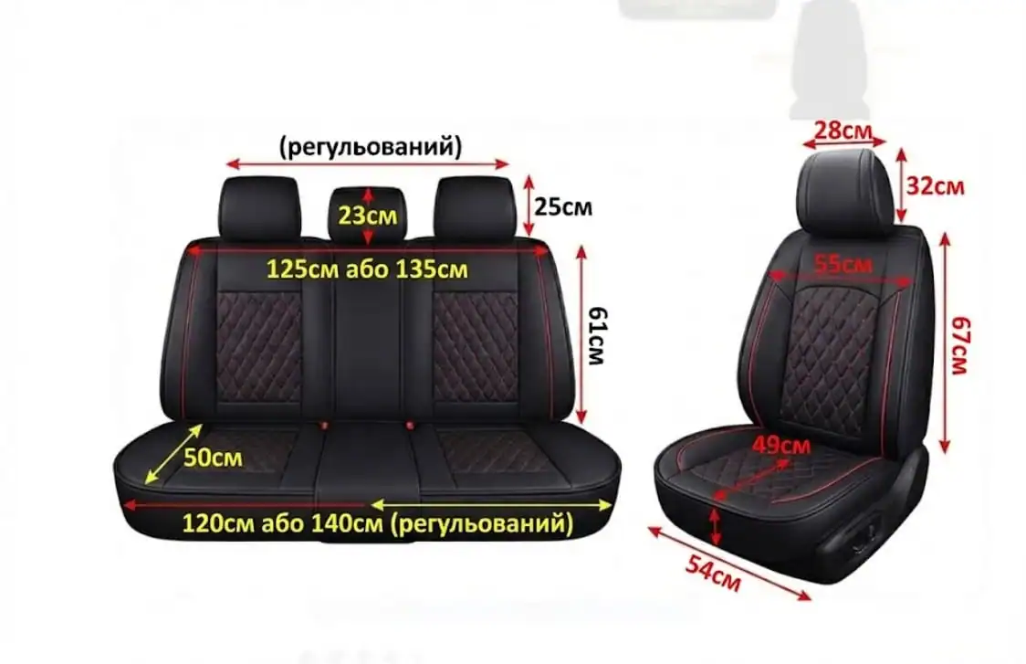 Розміри авточохлів 3D